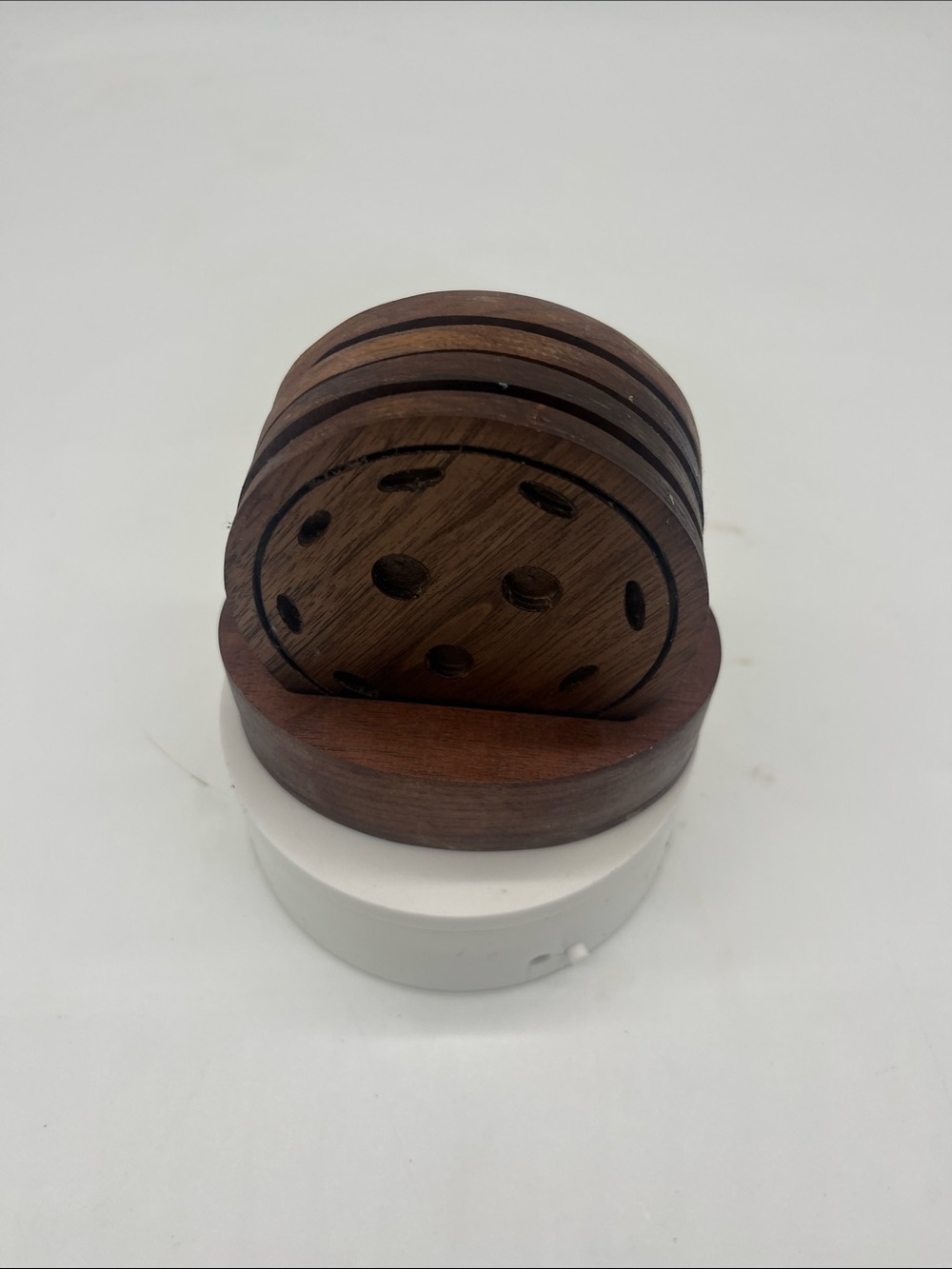 Pickleball coasters. Handcrafted Brown Wooden Drinkware Coaster Set